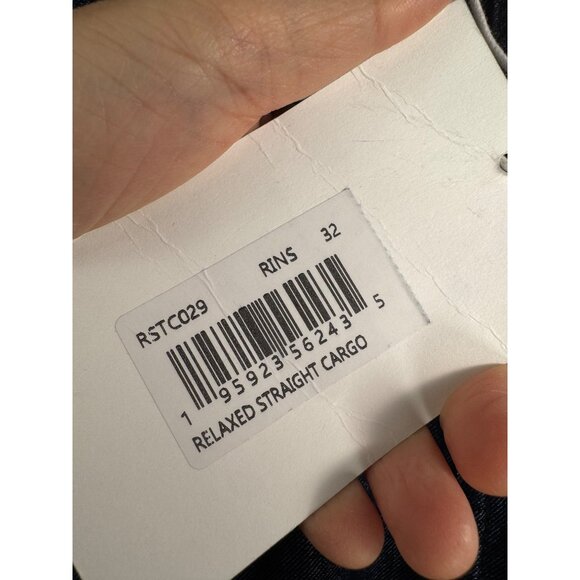 Frame Relaxed Straight Cargo Jeans 90s boho preppy dark wash sz 32‎ - Picture 2 of 10